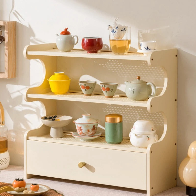 Desktop water cup shelf, shelf, modern simple new Chinese Bogu rack, with tea extraction set, teapot storage and placement rack Oasis Select
