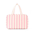 Striped Travel Makeup Bag – 4-Layer Large Capacity Organizer