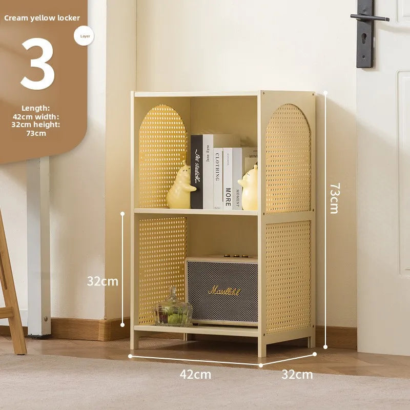 Bookcase integrated against the wall Student household bookshelf Floor-to-ceiling shelf Living room storage Multi-layer locker Oasis Select Milk white 3-42