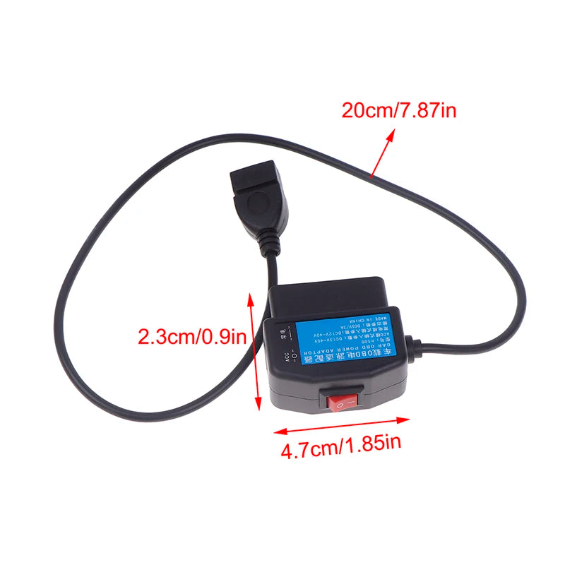 OBD Hardwire Kit with USB Car Charger Cable 5V 3A for Dash Cam Monitoring, 24 Hours Parking Surveillance Oasis Select