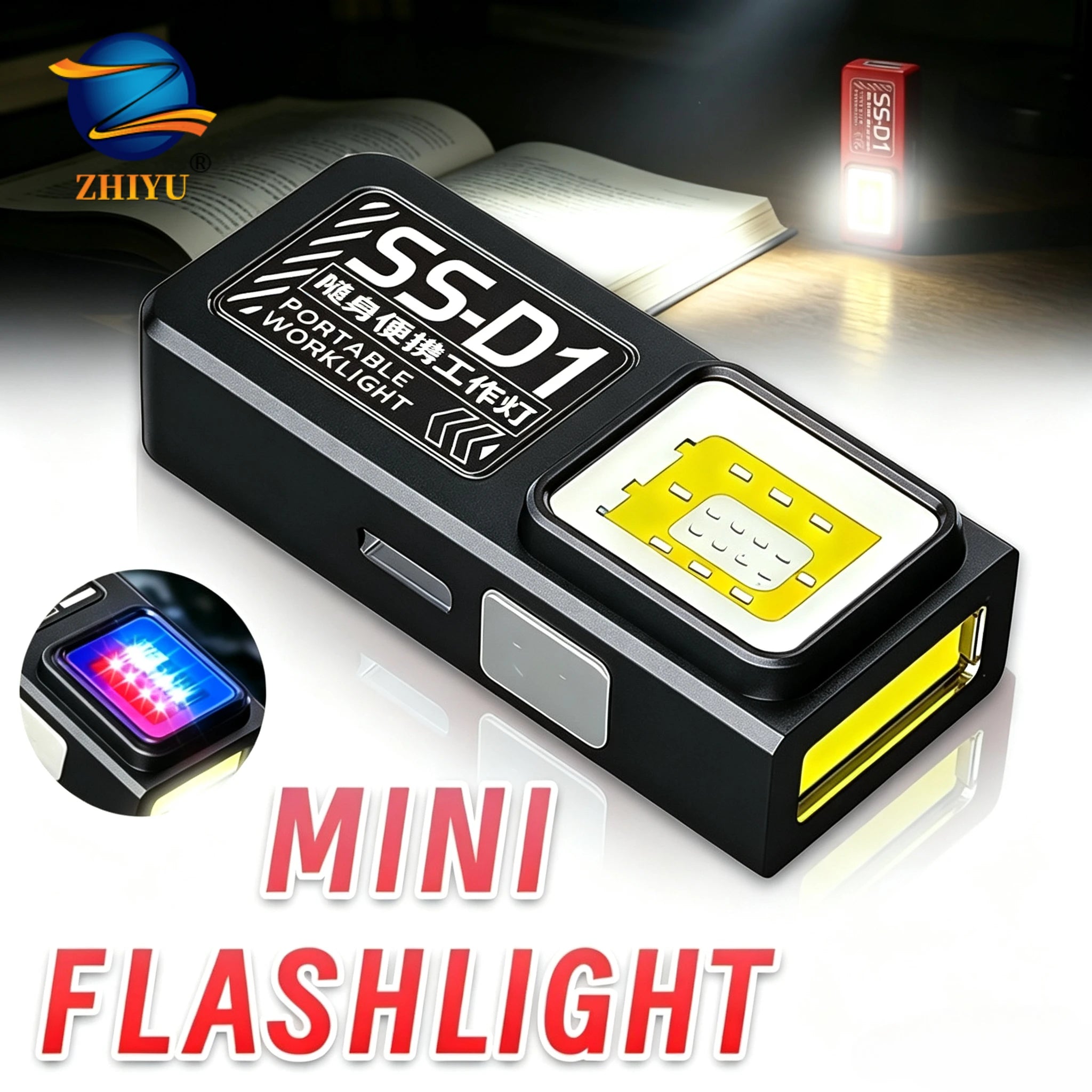 1-3PCS Mini COB LED Flashlight USB Rechargeable Powerful Work Light with Clip Magnet Waterproof EDC Camping Walking Pocket Lamp Oasis Select