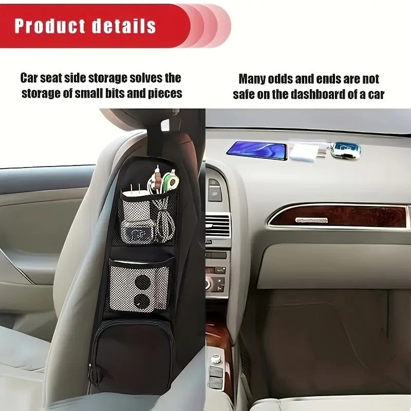 2pcs Car Seat Back Hanging Bag Oxford Cloth Waterproof Thermal Pressure Resistant Handle Side Storage Bag Vehicle Compression Oasis Select