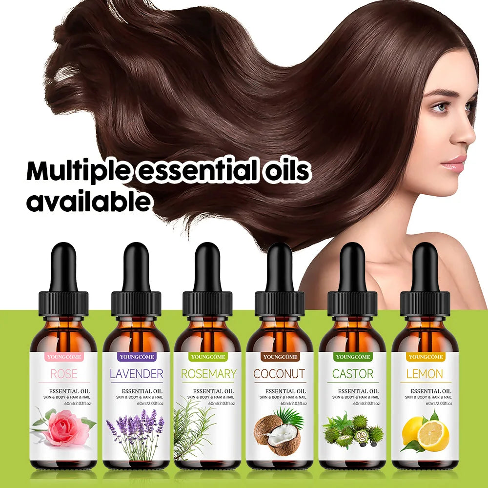 YOUNGCOME 6-Piece Natural Essential Oil Set – Hair & Skin Care