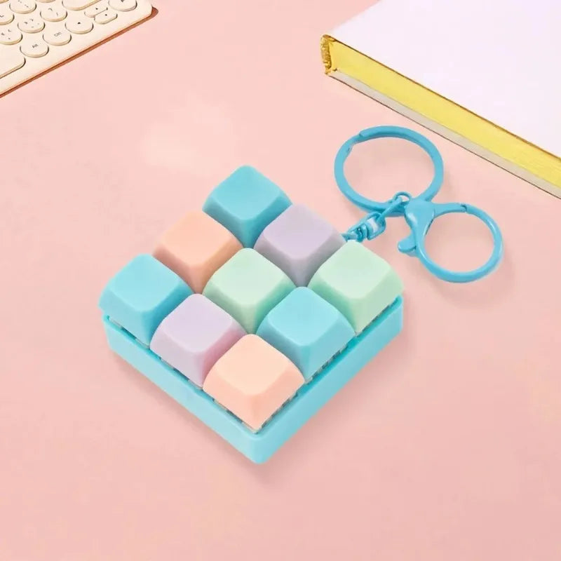 Nine-key Tetris Fingertip Pressing Key Keychain Adult Stress-relieving Finger Keyboard Game Key Chain Stress-relieving Magic Toy Oasis Select