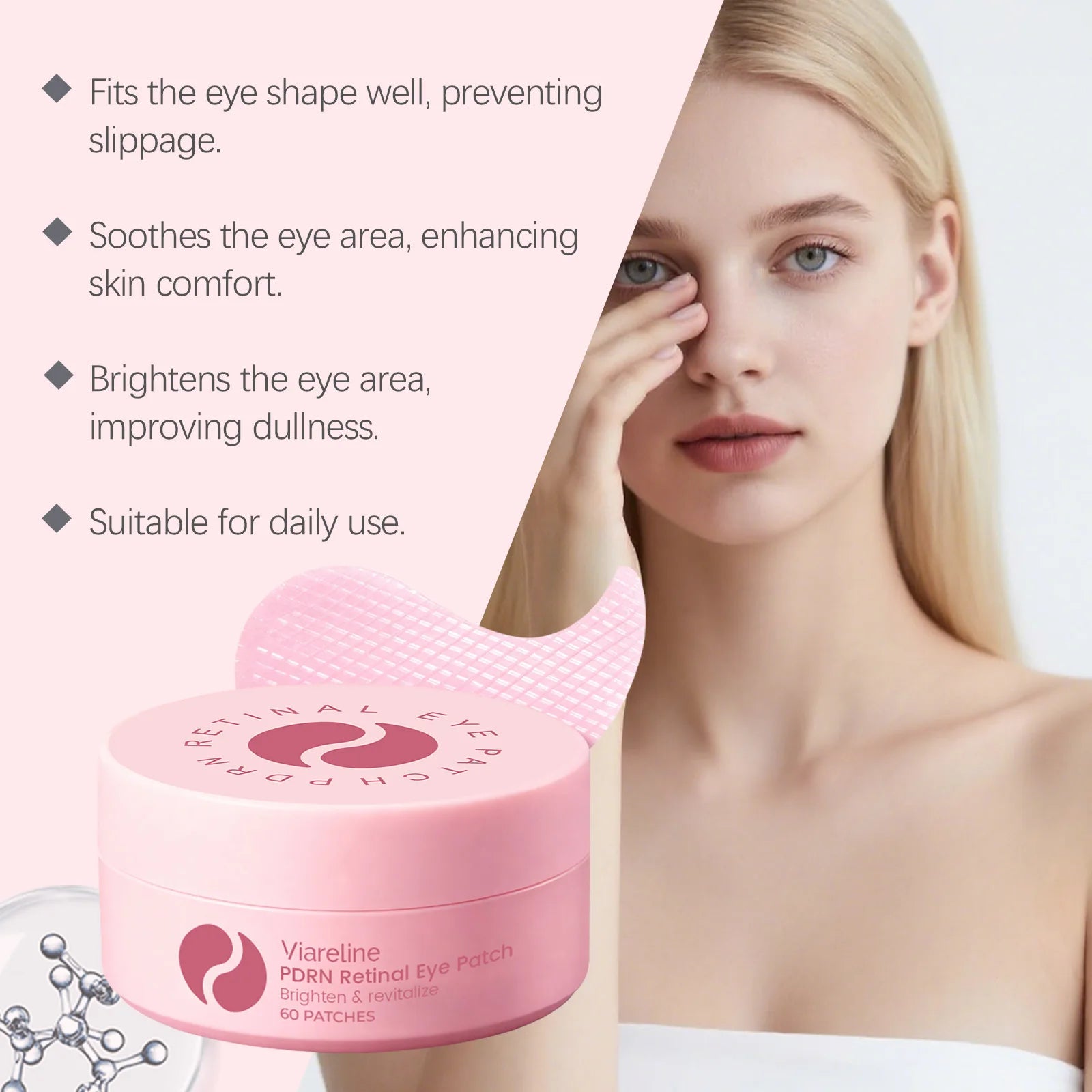 Brightening Revitalizing Eye Patch with Retinol Hydrogel Gel Eye Mask for Dark Circles Puffiness Hydrating Nourishing Under Eye Oasis Select
