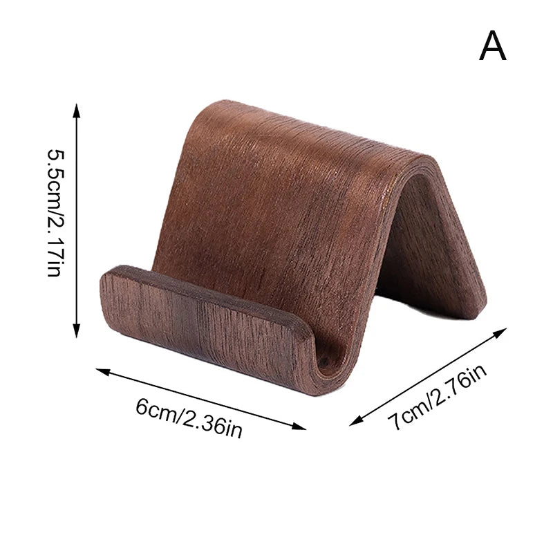 Multifunctional Solid Wood Phone Holder Front Desk Business Card Display Rack Creative Home Office Desktop Decoration Oasis Select A