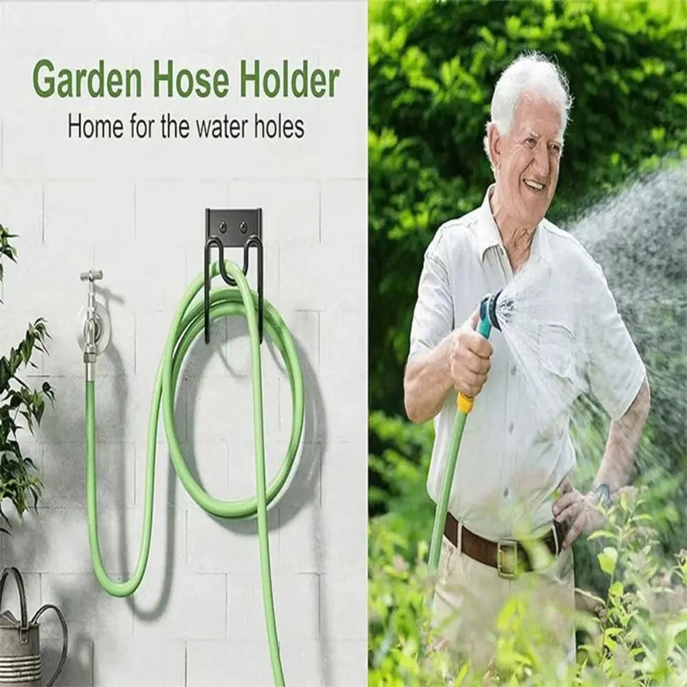 Durable Iron Metal Garden Hose Hanger Wall Mounted Easy Installation Water Hose Rack Storage Hook Garden Use Oasis Select