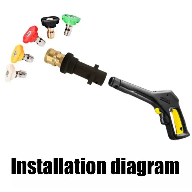 Karcher K2-K7 High Pressure Washer Adapter With 5-Color Quick Connect Nozzles And Foam Cannon Oasis Select