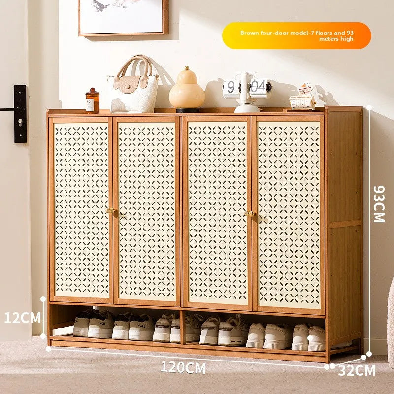 Dust-proof shoe cabinet at the entrance of the home, large-capacity storage in the indoor entrance, solid wood simple shoe Oasis Select Four doors 7