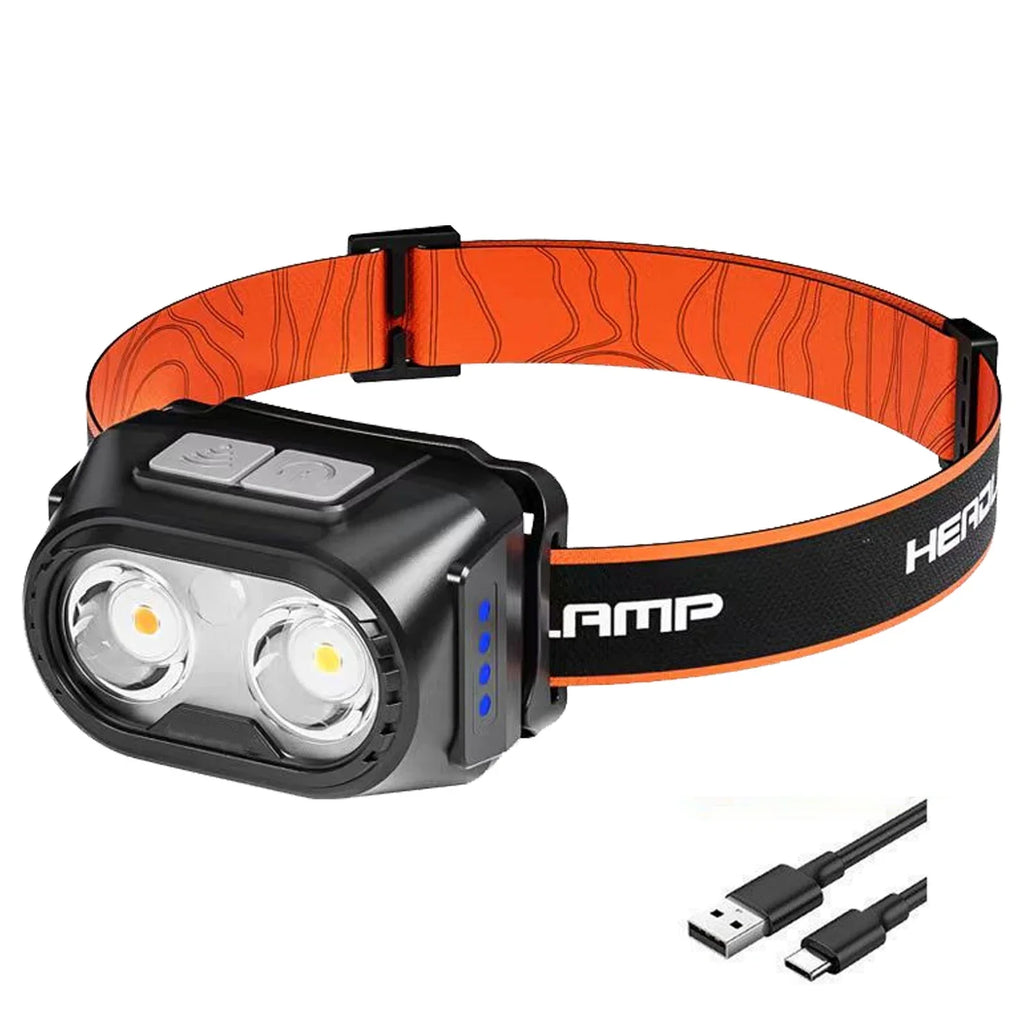Smart Motion Sensor LED Headlamp USB Rechargeable Headlight Super Bright Waterproof Head Lamp Induction Head Flashlight Oasis Select package A