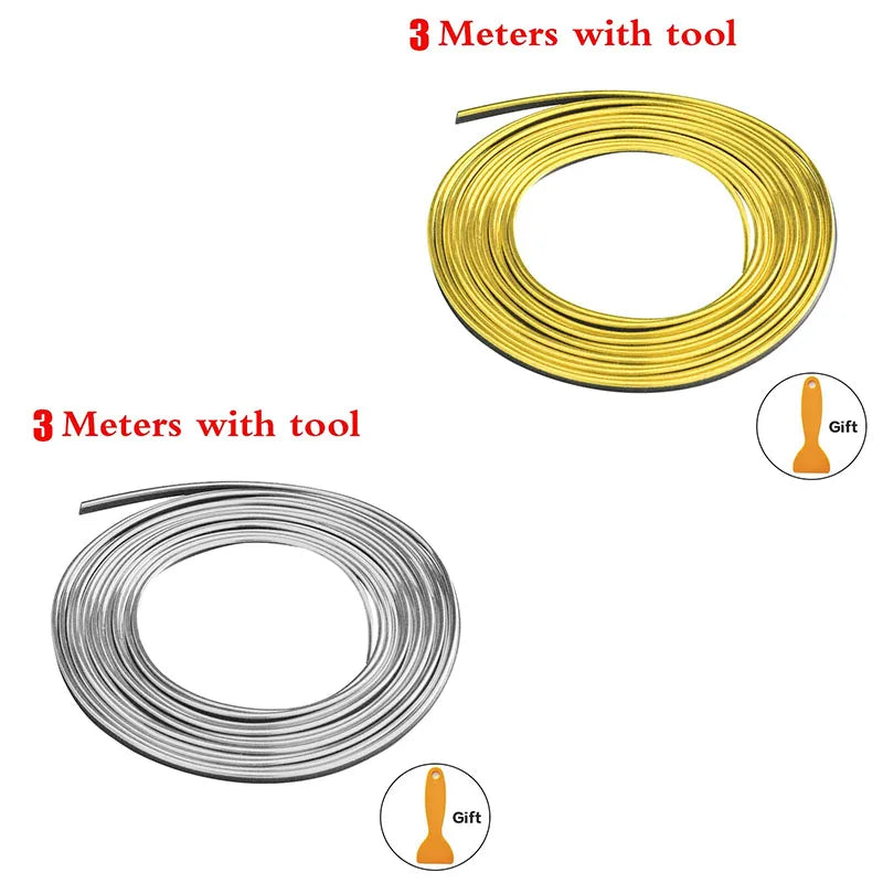 1/2pc Universal Car Moulding Decoration Flexible Strips Interior Auto Mouldings Car Cover Trim Dashboard Door Edgein Car-styling Oasis Select 3M Mix-2pcs