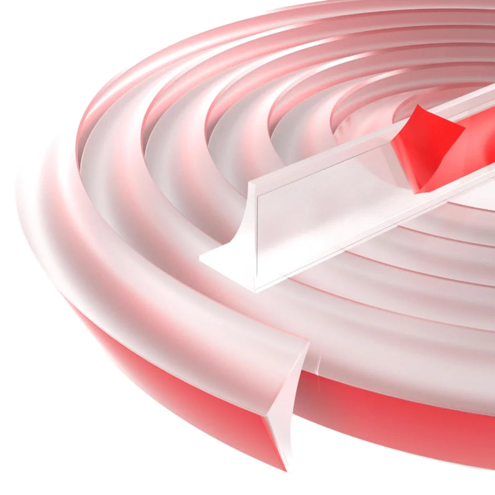 Silicone Quarter Round Molding Trim Flexible 1/2/3m Shoe Molding Peel and Stick Water Retaining Strip Oasis Select Transparent-200cm