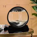 Round Glass Deep Sea Sand Art Picture Dynamic Flowing Sandscape Ornament Creative Quicksand Painting Desktop Decor Craft Oasis Select I
