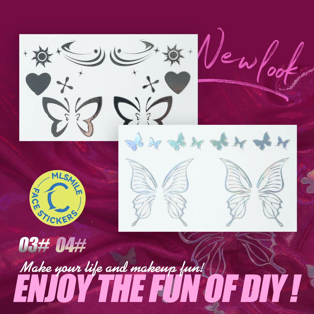 MLSMILE 3D Laser Face Stickers – Eye Makeup Temporary Tattoos