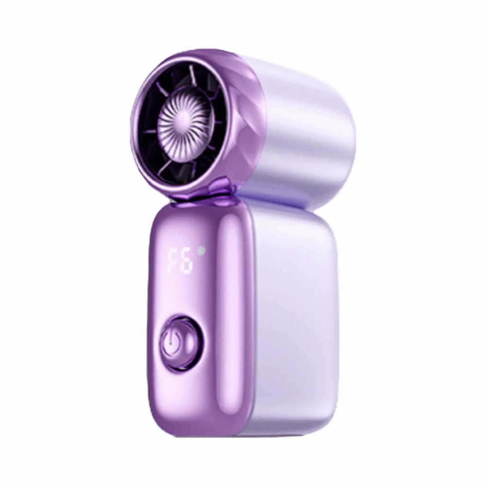 Super Mini Rechargeable Handheld High Speed Fan Powerful Wind Ultra-Quiet Fan Digital Display Popular Summer Fan Oasis Select Normal Purple