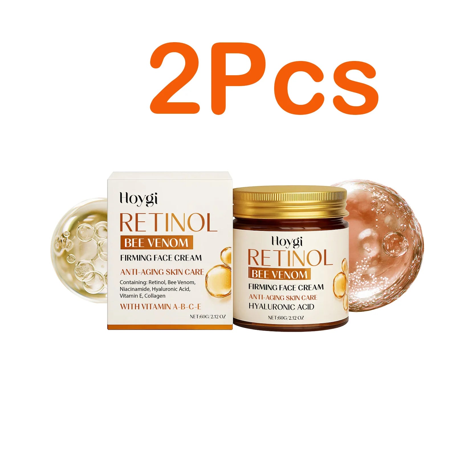 Hoygi Retinol & Bee Venom Anti-Aging Face Cream 60g Anti-Aging Face Cream Oasis Select 2 x 60g Boxed