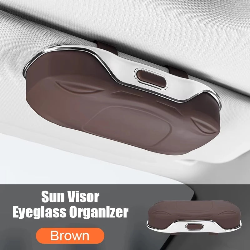 Car Sun Visor Sunglasses Holder – Anti-Scratch ABS Case