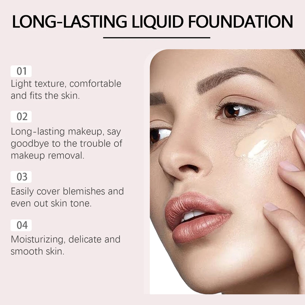 Face Liquid Foundation Oil-Control Matte BB Cream Waterproof Long-Lasting Concealer Liquid Full Coverage Moisturizing Cosmetics Oasis Select