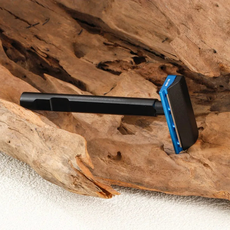2026 YAQI Black and Blue Color Tachi(Aluminum Version) Light Weight Single Edge Safety Razor 10mm Diameter Handle Portable Razor