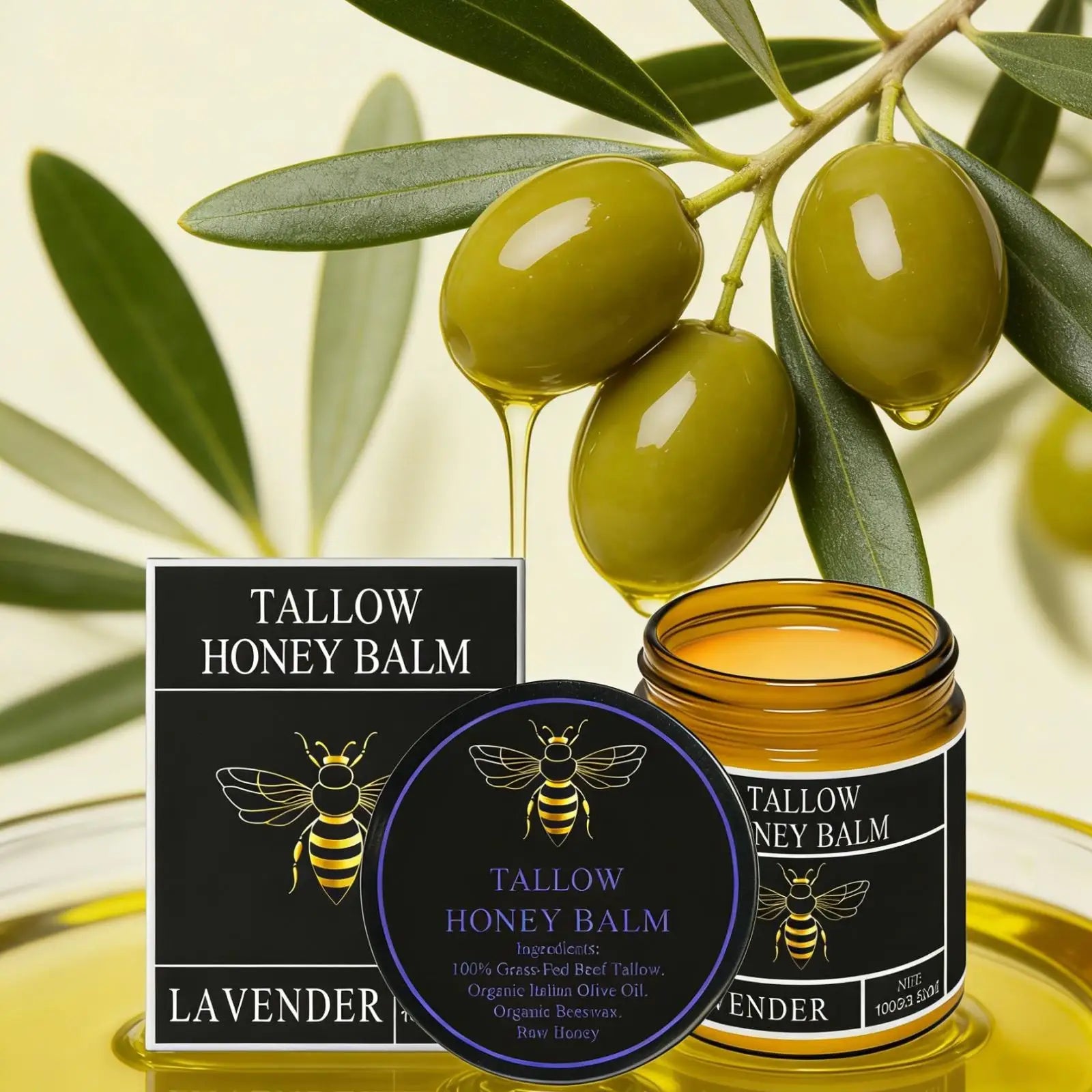 Tallow Honey Balm Deep Hydration Face Care Tighten Skin Firming Moisturizing Facial Rejuvenation Soft Smooth Beef Tallow Cream Oasis Select
