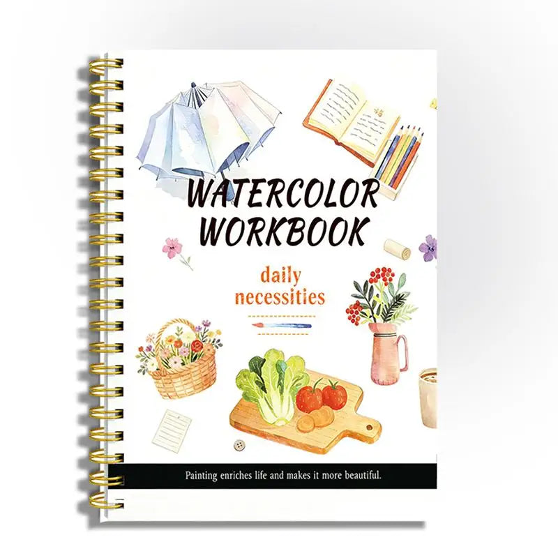 Spiral Bound Watercolor Flower Workbook Thick Paper Easy Guides For Beginners Daily Art Practice Oasis Select A3