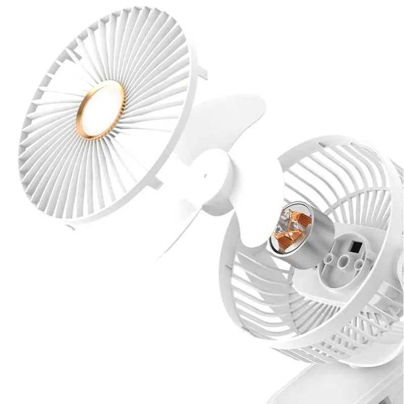 Portable Mini 360° Rotatable USB Charging Clip On Desk Fan with Night Light, Clip Hanging Cooling Fan for Indoor & Outdoor Use Oasis Select
