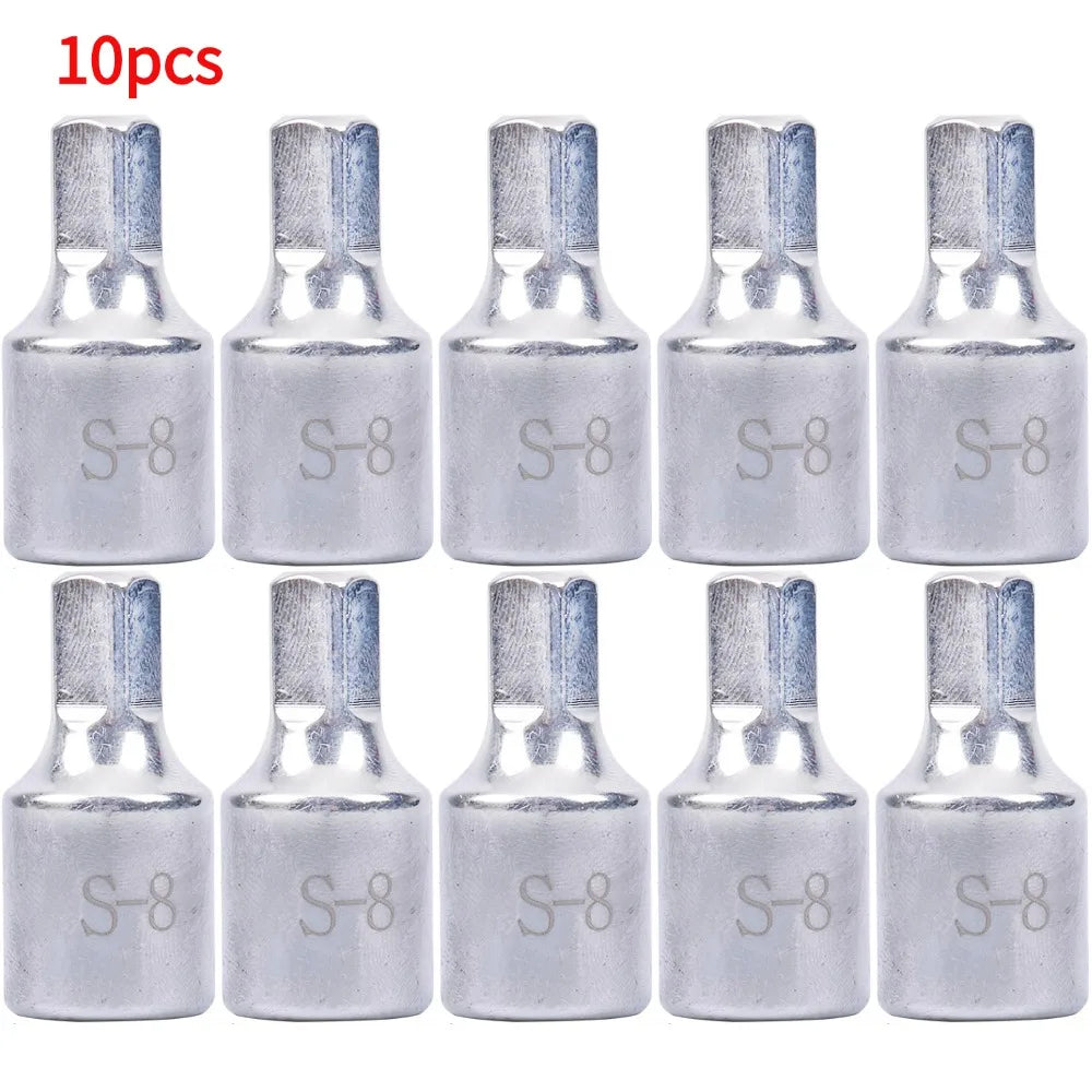 Professional 8mm Square Oil Sump Drain Plug Key Tool Remover Fit For Renault Peugeot Oil Pan Drain Screw Disassembly Tool Oasis Select 10pcs