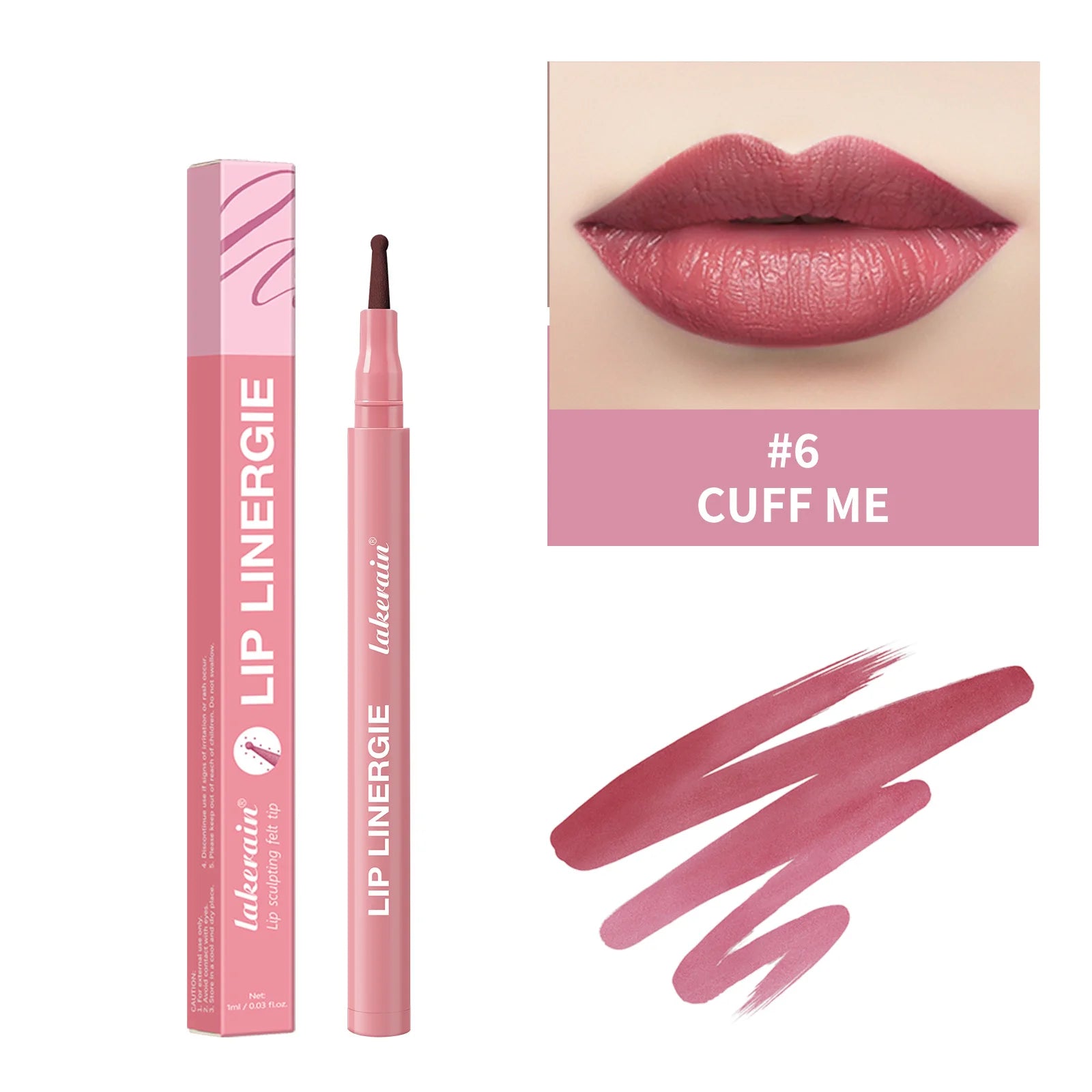 Waterproof Lip Liner Stain Lip Lingerie Long Lasting 8 Colors Transfer Proof Smudge Resistant Color No Bleed Formula Cosmetics Oasis Select 06 CUFF ME