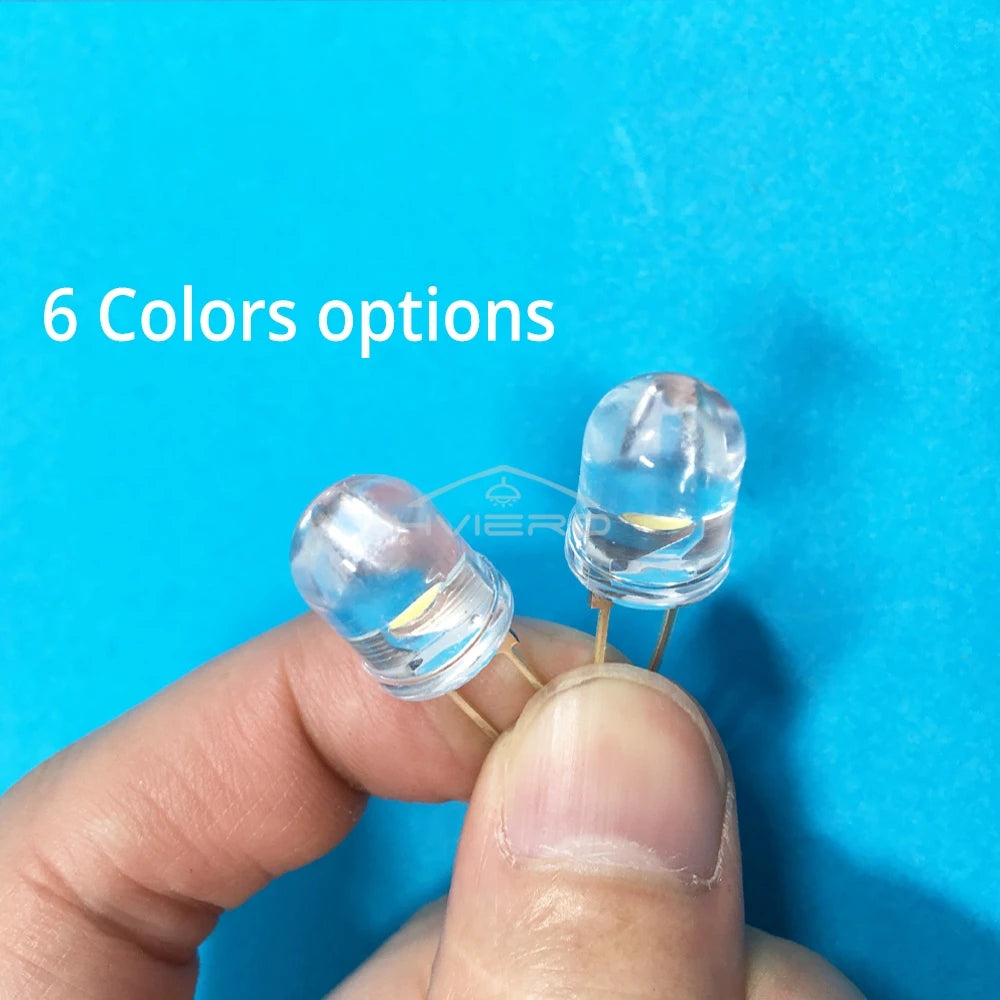 50PCS 10mm Round LED Diodes – High Brightness Multi-Color