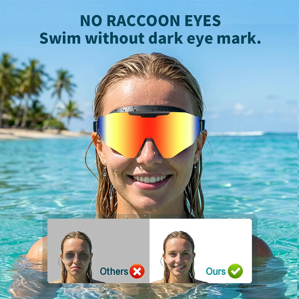 Mirrored Anti-Fog Swim Goggles | Wide View Large Frame & Earplugs Swim Goggles Oasis Select