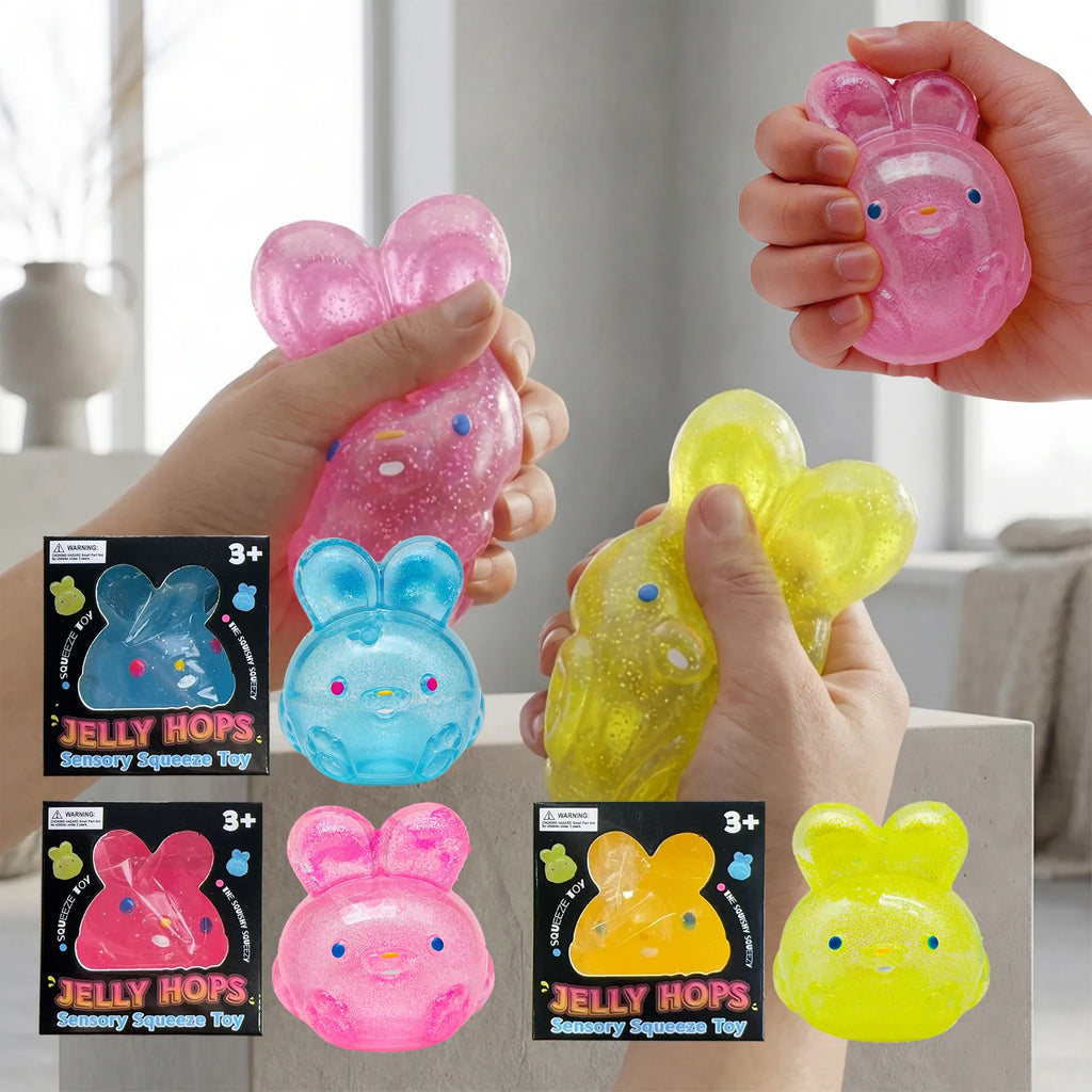 Jelly Rabbit Hops Sensory Squeeze Toy Stress-Relief Slow Rebound Soft Pinch Desktop Decoration Party Birthday Gifts Oasis Select