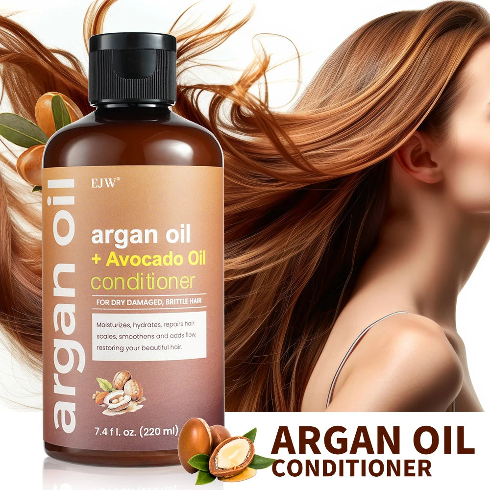 EJW Renewing + Argan Oil of Morocco Conditioner, Repair Conditioner & Argan Oil Helps Strengthen & Repair Dry, Damaged Hair Oasis Select