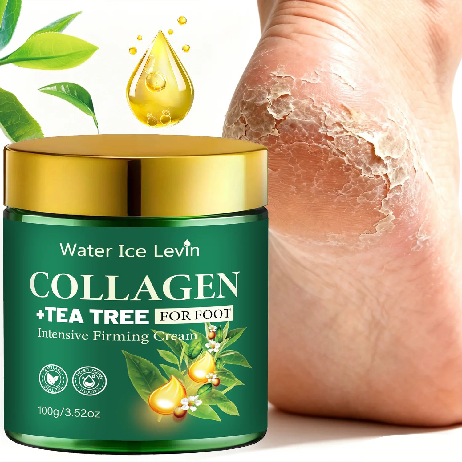 Intensive Foot Cream with Collagen & Tea Tree, Moisturizing & Firming Foot Care Oasis Select