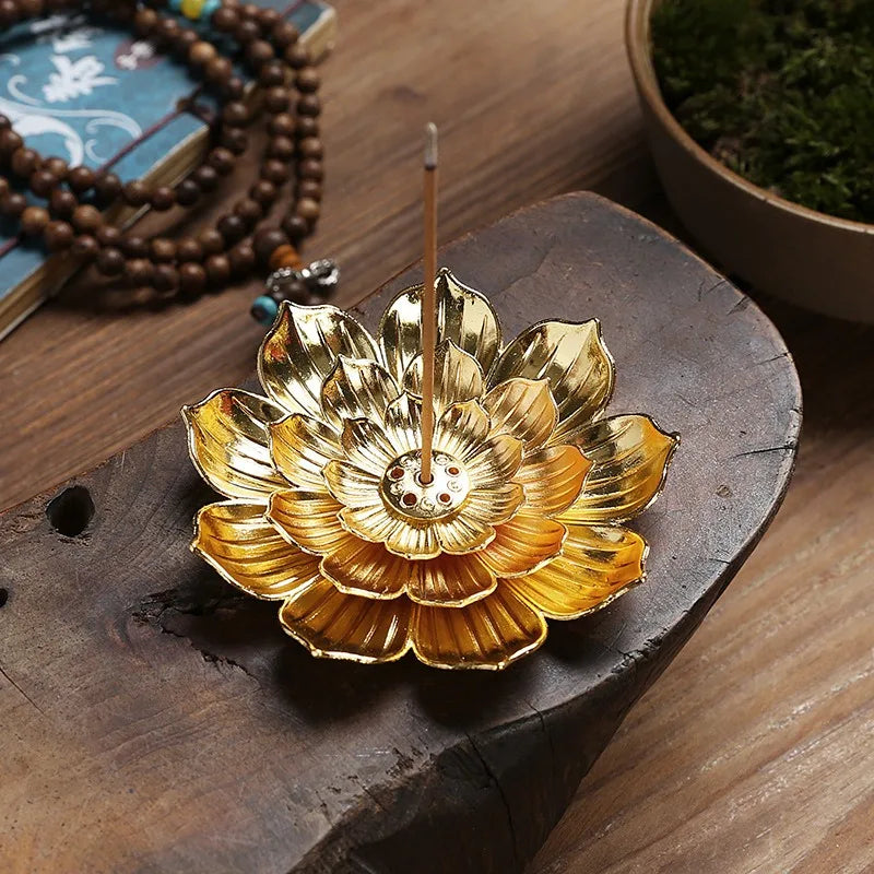 Metal Zen Lotus Buddha Incense Burner Incense Diffuser Incense Stick Holder Censer Buddhist Aromatherapy Use In Office Teahouse Oasis Select