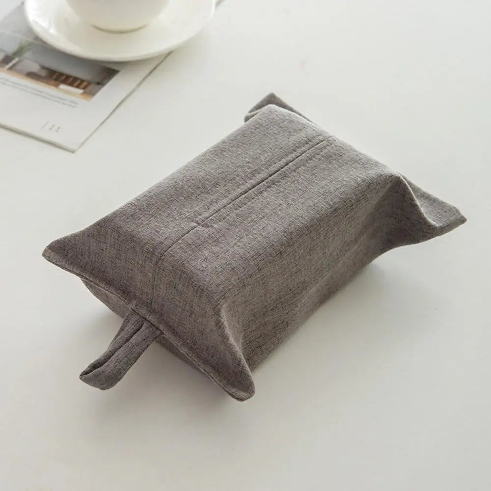 Japanese Style Hanging Napkin Holder Cover Cosmetic Box Case Canvas Cloth Tissue Box Pouch Organizer Home Office Car Accessories Oasis Select Grey 1