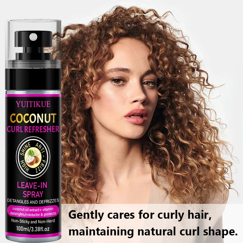 YUITIKUE Coconut Curl Refresher Spray – Detangle & Defrizz