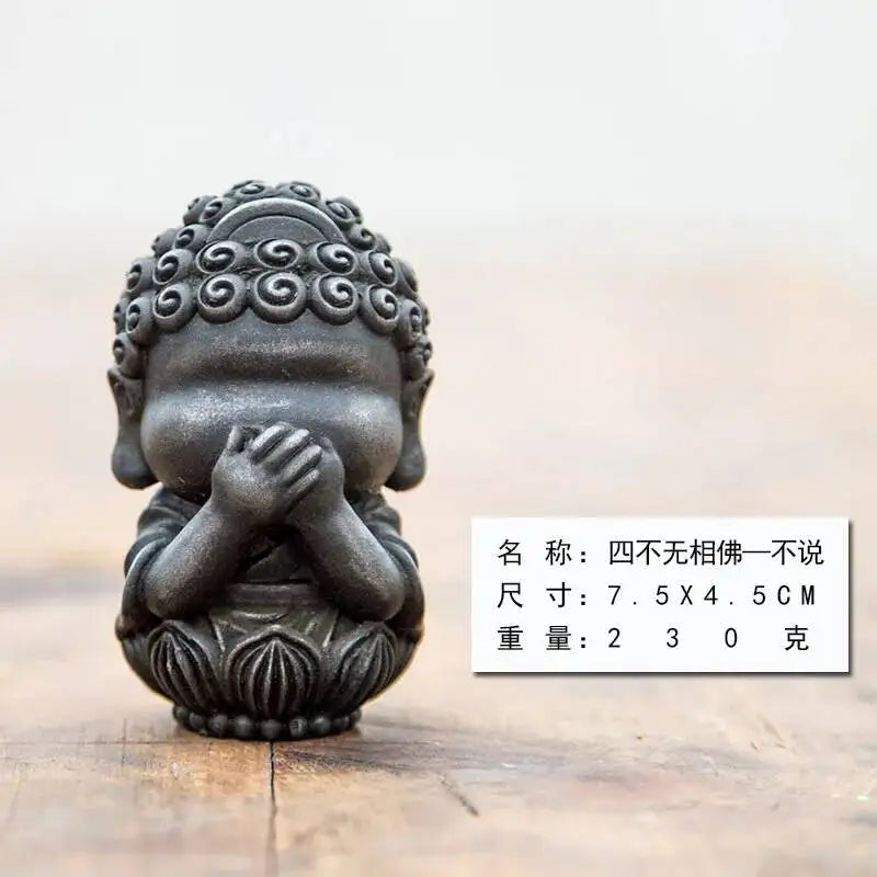 Chinese Style Buddha Zen Tea Pet Ornament Tea Pet Imitation Cast Iron Tea Play Oasis Select No Phases - No Words