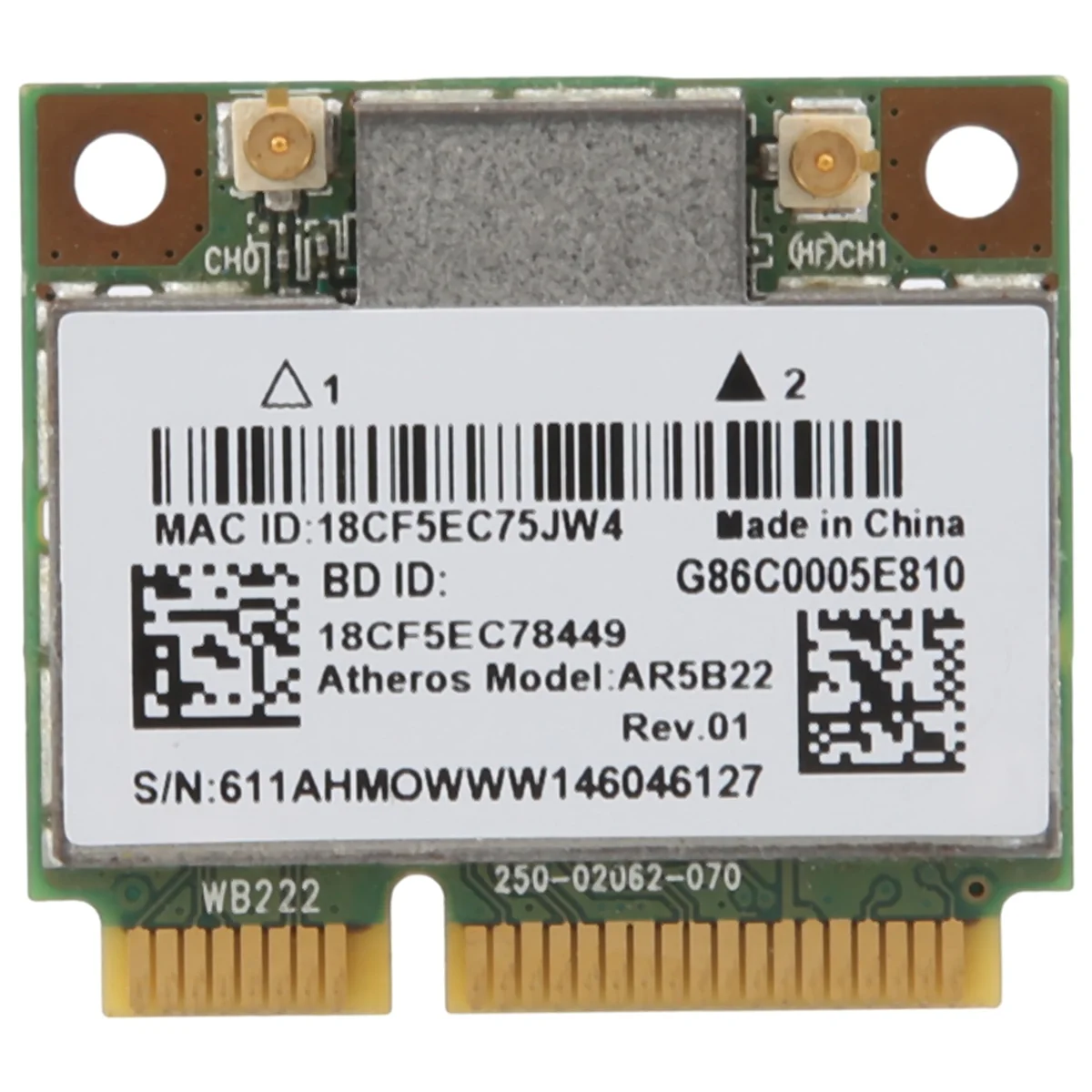 AR5B22 2.4/5GHz Dual Band Wifi Card 802.11Ac Bluetooth 4.0 Wireless WLAN Card for Y400 Y500 Y410P S215 U330 U430 Oasis Select