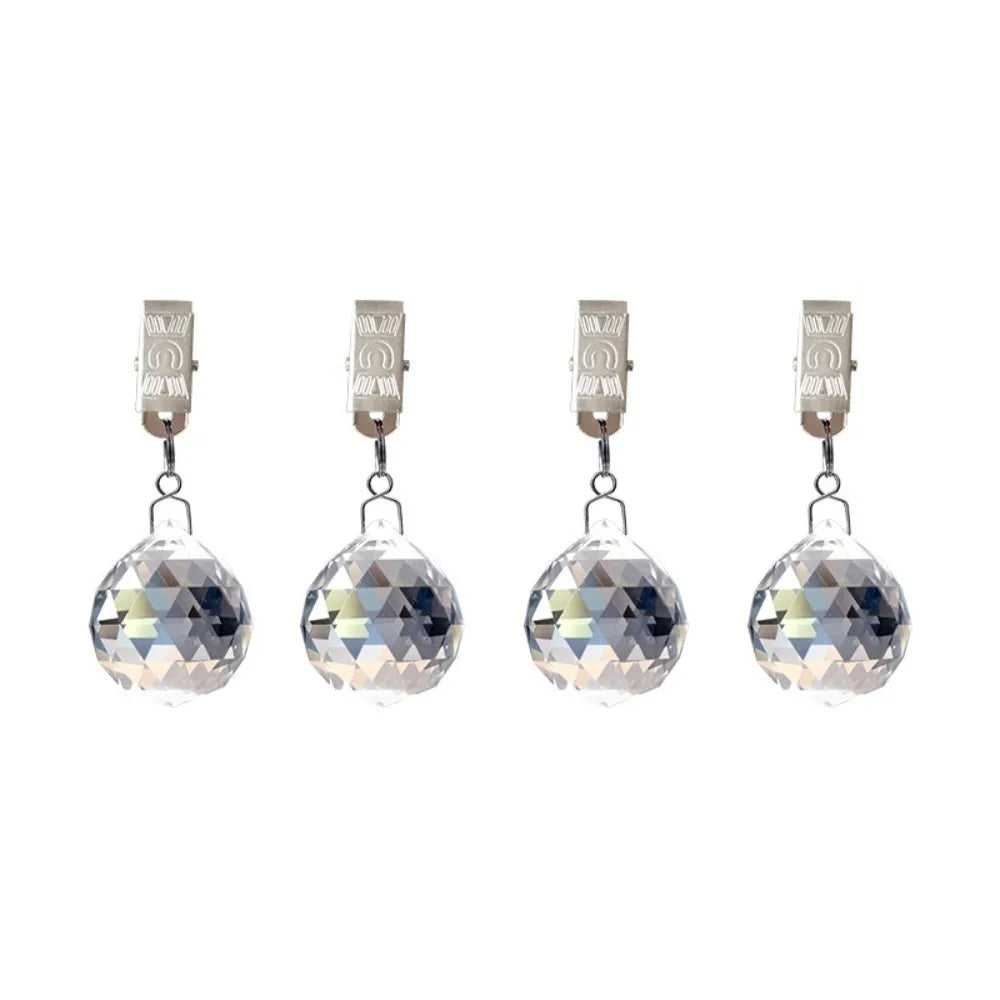 4-Pack Crystal Tablecloth Weights with Metal Clips – Windproof