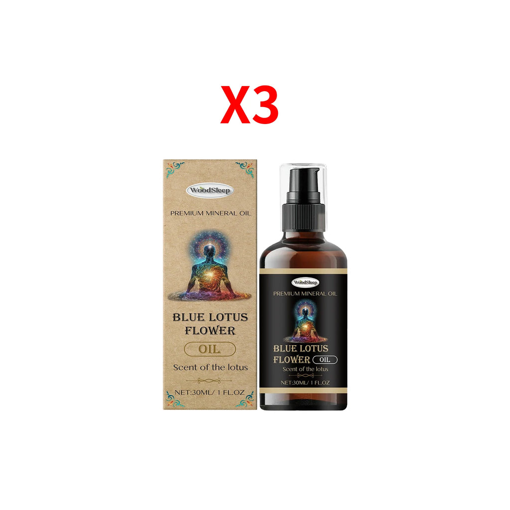 WOODSLEEP Blue Lotus Essential Massage Oil – Hair, Nail & Body Aromatherapy Massage Oil Oasis Select 3PCS 30ml