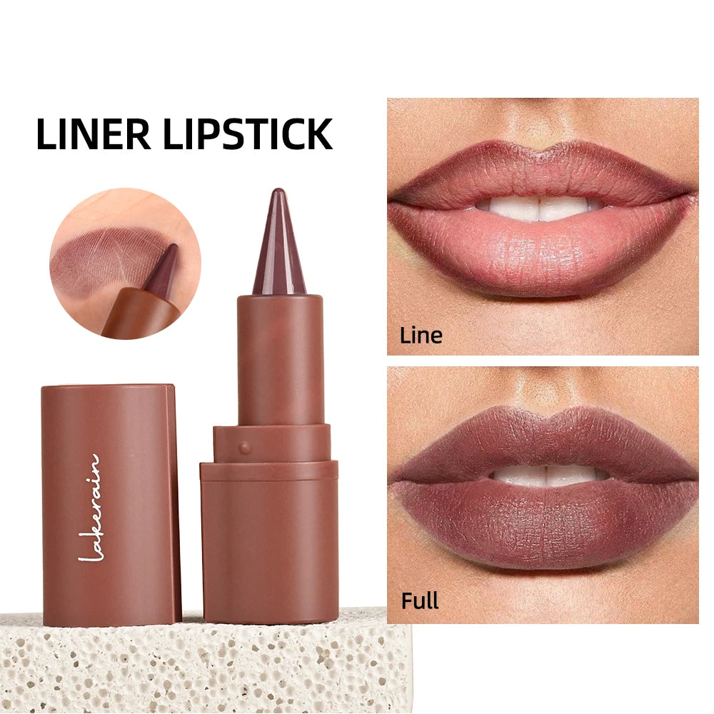 2pcs Nude Lip Combo Set Dark Brown Lip Liner With Glossy Pink Nude Gloss Shiny Long Lasting Lip Glossy Lips Lightweight Feel Ma Oasis Select
