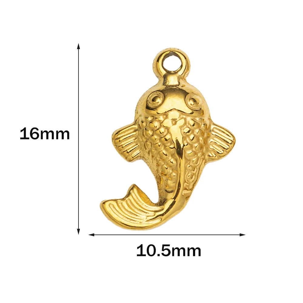 10pcs Stainless Steel Summer Beach Charms Starfish Seashell Conch Pendants for DIY Bracelet Necklace Earrings Jewelry Making Oasis Select Gold 10x16mm 10 Pieces
