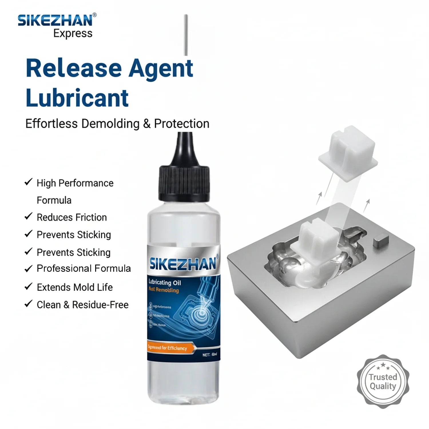Industrial 120ml Mold Release Agent - 250℃ High-Temp Silicone Lubricant, Long-Lasting Anti-Stick for All Metal and Plastic Molds Oasis Select