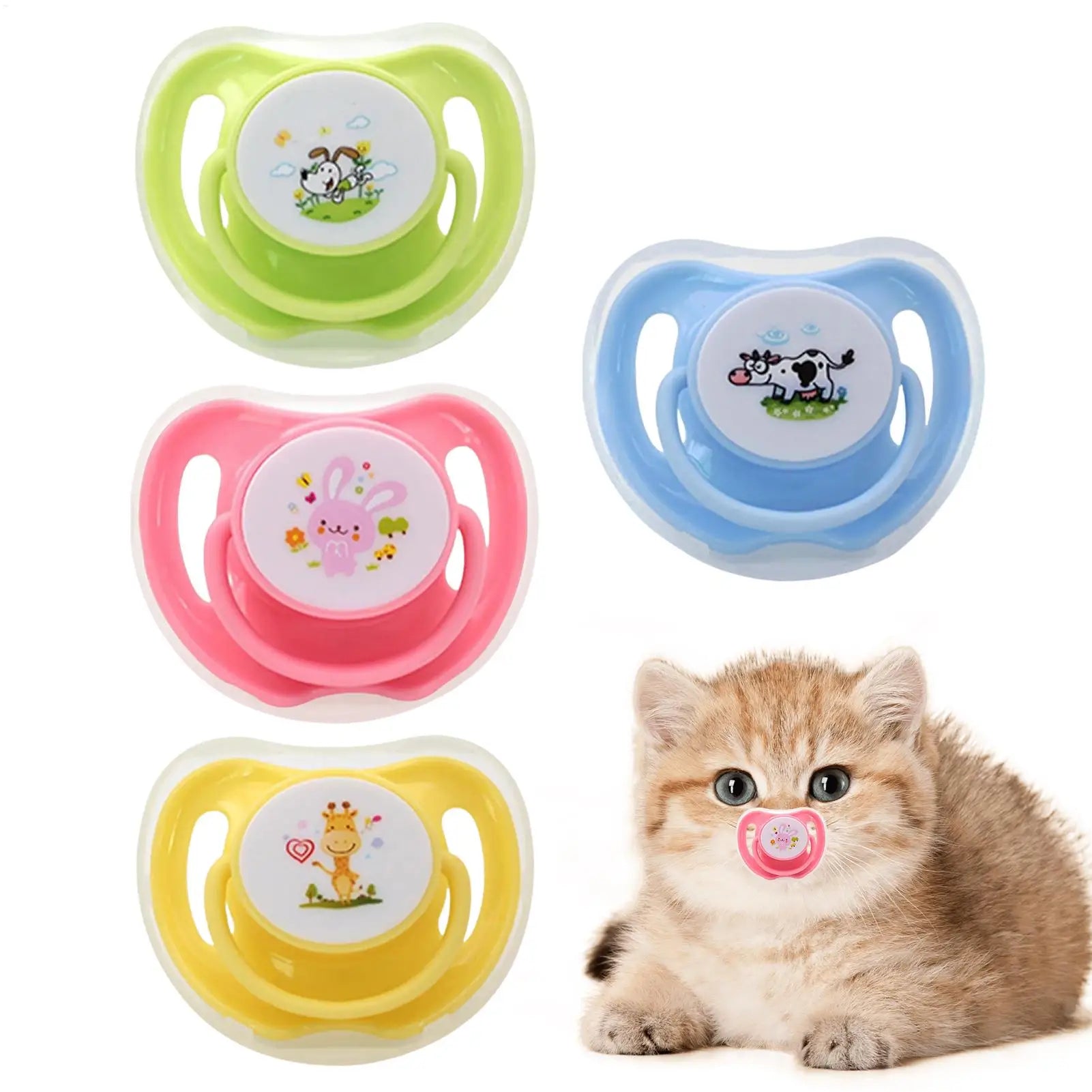 Kitten Pacifiers for Suckling Small Cat Dog Pacifiers 4 Pcs Pet Animals Soothing Companion Butterfly-Shaped for Calming Soothing Oasis Select
