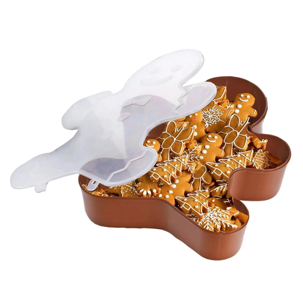 Christmas Serving Platter Snowman Tree with Lid Christmas Platters Snack Serving Tray for Cookie Candy Dessert Cheese Fruit Oasis Select
