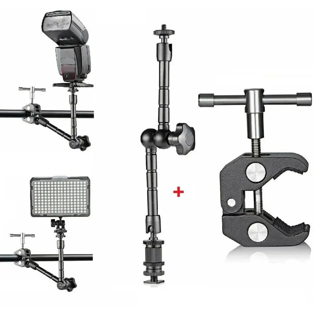11 Inch Metal Adjustable Articulating Magic Arm Super Clamp for Flash LCD Monitor LED Video Light SLR DSLR Camera Accessories Oasis Select