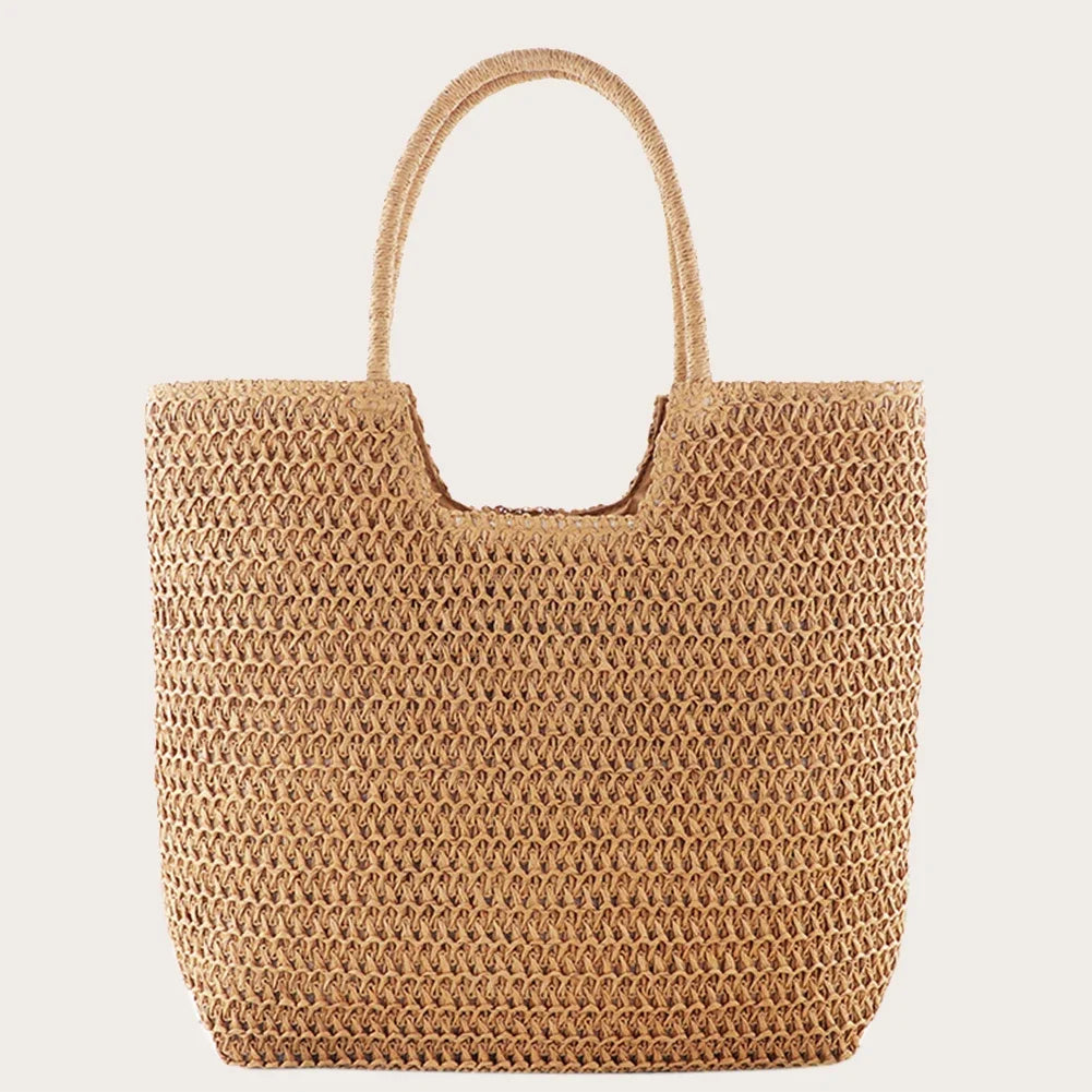 Women's Large Straw Tote Bag – Vintage Woven Summer Handbag Straw Tote Handbag Oasis Select