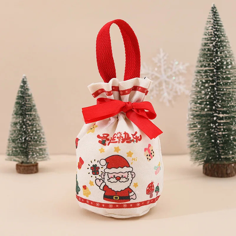 Velvet Christmas Eve Apple & Candy Gift Bag – Festive Tote