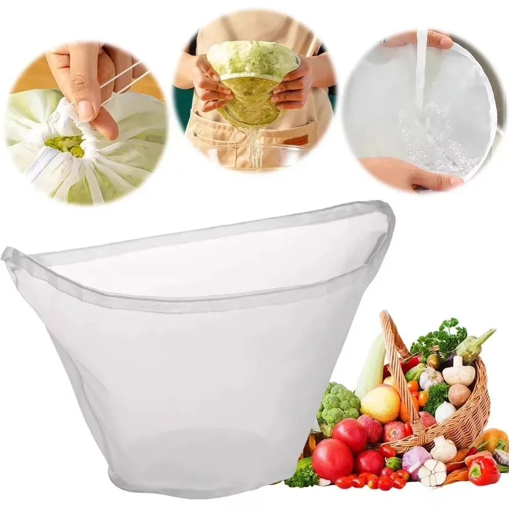 New Bowl Shape Cheese Cloth Bag with Closed Edges Reusable Mesh Bag Fine Mesh Cheesecloth Bags Cooking Tool Oasis Select