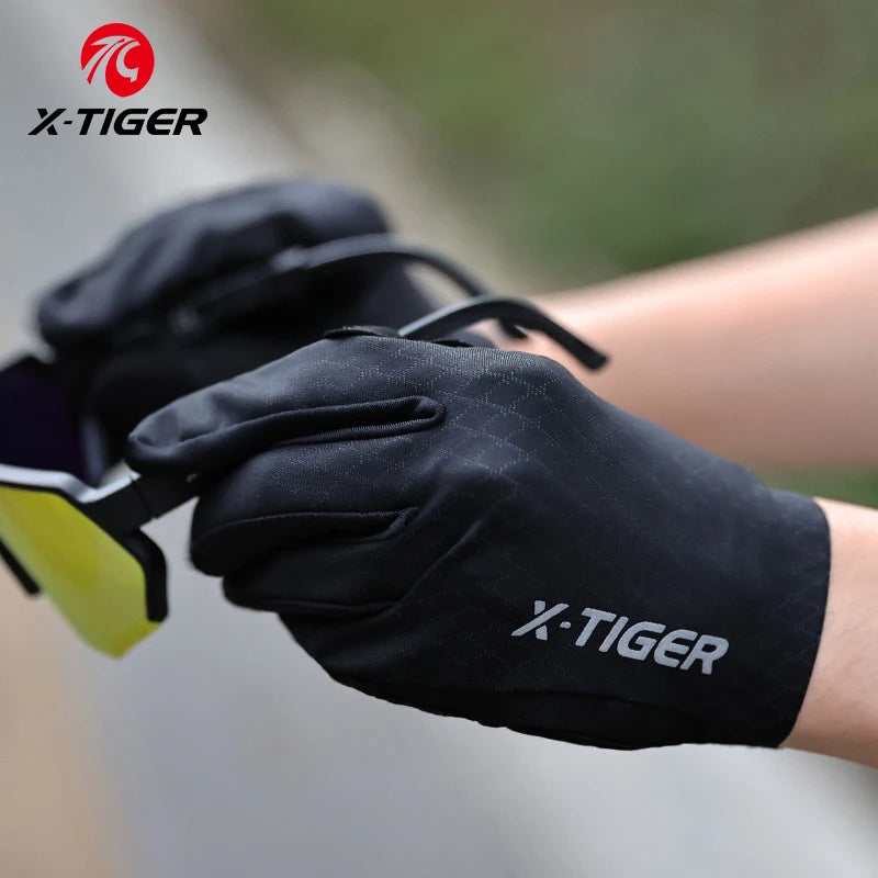X-TIGER Cycling Gloves Full Finger Touch Screen Shock Absorption Non-slip Gloves Men's Breathable Pro Bicycle Motorcycle Gloves Oasis Select